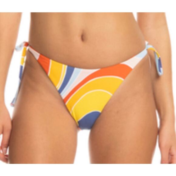 Roxy Cheeky High Leg Tie Side Bikini Bottom Palm Cruz XL NWT - Picture 1 of 5